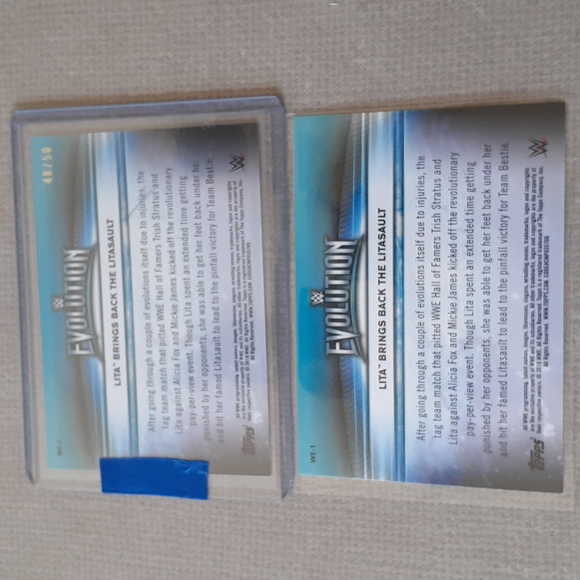 Topps WWE Lita Evolution Cards SP Short Print 48/50 and Base - Picture 2 of 3